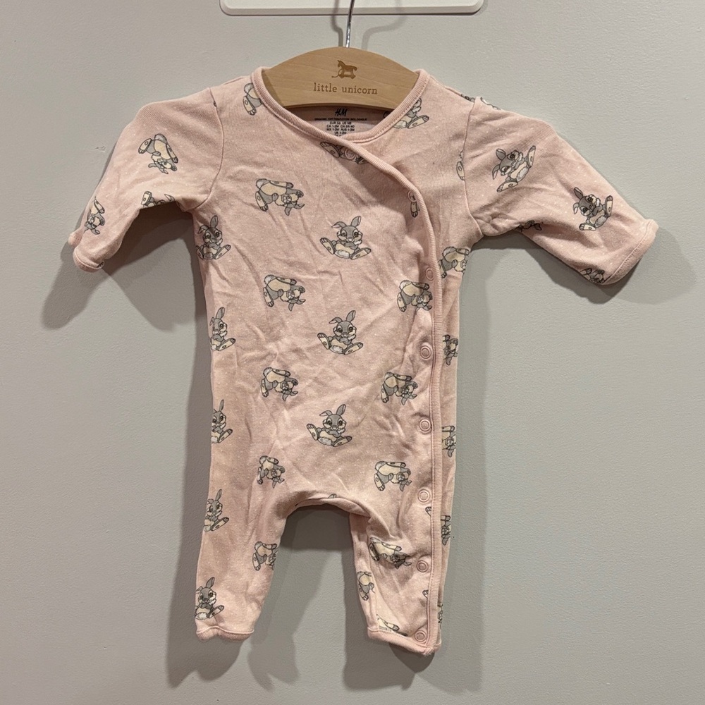 ✨5/$10✨ H&M Pink Baby Sleeper with Puppy Print